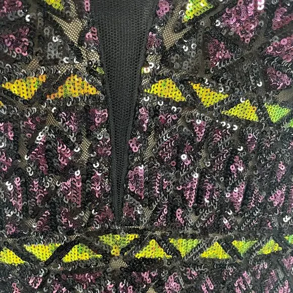 Jovani Style 04807 Black Multi Color Sequin Fit and Flare Gown Women's 8 - Picture 8 of 13